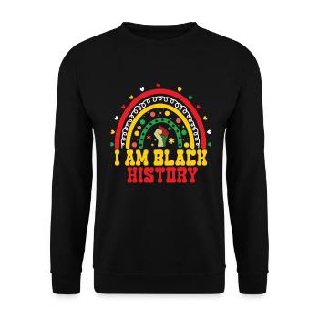 Schwarze Geschichte Monat Juneteenth Afroamerikane - Unisex Pullover - Schwarz - Vorne - Alina (178cm) & Michal (187cm)
