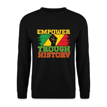Schwarze Geschichte Monat Juneteenth Afroamerikane - Unisex Pullover - Schwarz - Vorne - Alina (178cm) & Michal (187cm)
