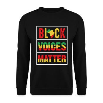Schwarze Geschichte Monat Juneteenth Afroamerikane - Unisex Pullover - Schwarz - Vorne - Alina (178cm) & Michal (187cm)
