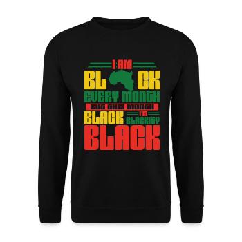 Schwarze Geschichte Monat Juneteenth Afroamerikane - Unisex Pullover - Schwarz - Vorne - Alina (178cm) & Michal (187cm)