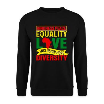 Schwarze Geschichte Monat Juneteenth Afroamerikane - Unisex Pullover - Schwarz - Vorne - Alina (178cm) & Michal (187cm)