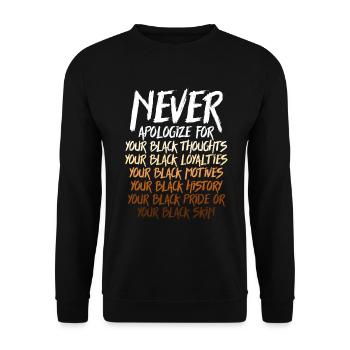Schwarze Geschichte Monat Juneteenth Afroamerikane - Unisex Pullover - Schwarz - Vorne - Alina (178cm) & Michal (187cm)