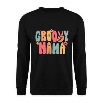 Groovy Mutter Passende Familie Am 1. Geburtstag - Unisex Pullover - Schwarz - Vorne - Alina (178cm) & Michal (187cm)