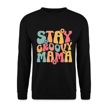 Groovy Mutter Passende Familie Am 1. Geburtstag - Unisex Pullover - Schwarz - Vorne - Alina (178cm) & Michal (187cm)