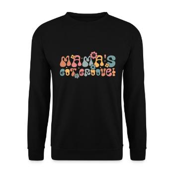 Groovy Mutter Passende Familie Am 1. Geburtstag - Unisex Pullover - Schwarz - Vorne - Alina (178cm) & Michal (187cm)