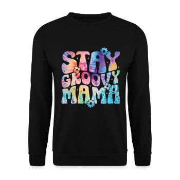 Groovy Mutter Passende Familie Am 1. Geburtstag - Unisex Pullover - Schwarz - Vorne - Alina (178cm) & Michal (187cm)