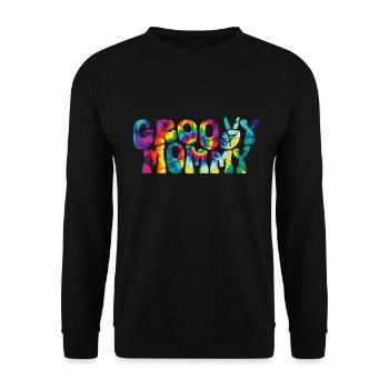 Groovy Mutter Passende Familie Am 1. Geburtstag - Unisex Pullover - Schwarz - Vorne - Alina (178cm) & Michal (187cm)