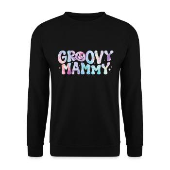 Groovy Mutter Passende Familie Am 1. Geburtstag - Unisex Pullover - Schwarz - Vorne - Alina (178cm) & Michal (187cm)
