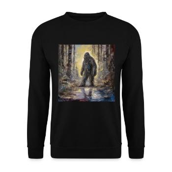 Gemälde Kunst Sasquatch Funny Graphic Acts - Unisex Pullover - Schwarz - Vorne - Alina (178cm) & Michal (187cm)