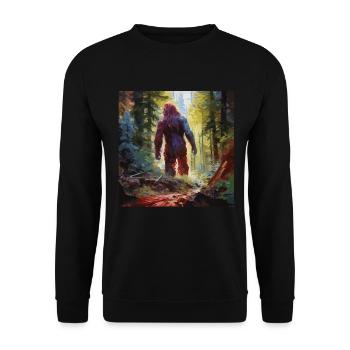 Gemälde Kunst Sasquatch Funny Graphic Acts - Unisex Pullover - Schwarz - Vorne - Alina (178cm) & Michal (187cm)
