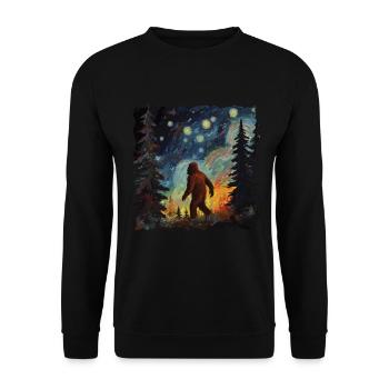 Gemälde Kunst Sasquatch Funny Graphic Acts - Unisex Pullover - Schwarz - Vorne - Alina (178cm) & Michal (187cm)