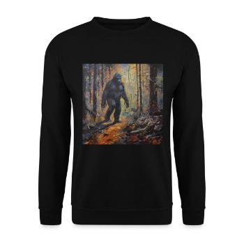 Gemälde Kunst Sasquatch Funny Graphic Acts - Unisex Pullover - Schwarz - Vorne - Alina (178cm) & Michal (187cm)