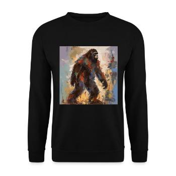 Gemälde Kunst Sasquatch Funny Graphic Acts - Unisex Pullover - Schwarz - Vorne - Alina (178cm) & Michal (187cm)