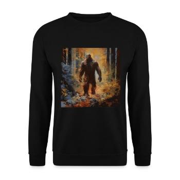 Gemälde Kunst Sasquatch Funny Graphic Acts - Unisex Pullover - Schwarz - Vorne - Alina (178cm) & Michal (187cm)