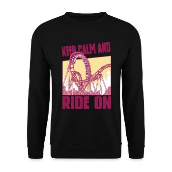 Roller Coaster Amusement Park Roller Coaster Ride - Unisex Sweatshirt - black - Front - Alina (178cm) & Michal (187cm)