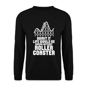 Roller Coaster Amusement Park Roller Coaster Ride - Unisex Sweatshirt - black - Front - Alina (178cm) & Michal (187cm)