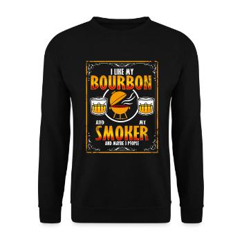 I Like My Bourbon And My Smoker And Maybe 3 People - Unisex Sweatshirt - black - Front - Alina (178cm) & Michal (187cm)