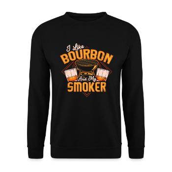 I Like My Bourbon And My Smoker And Maybe 3 People - Unisex Sweatshirt - black - Front - Alina (178cm) & Michal (187cm)