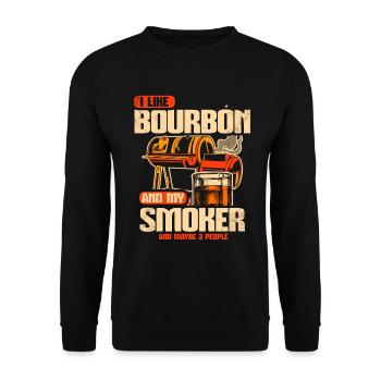 I Like My Bourbon And My Smoker And Maybe 3 People - Unisex Sweatshirt - black - Front - Alina (178cm) & Michal (187cm)