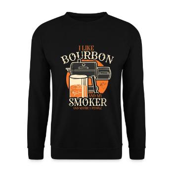 I Like My Bourbon And My Smoker And Maybe 3 People - Unisex Sweatshirt - black - Front - Alina (178cm) & Michal (187cm)