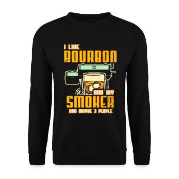 I Like My Bourbon And My Smoker And Maybe 3 People - Unisex Sweatshirt - black - Front - Alina (178cm) & Michal (187cm)