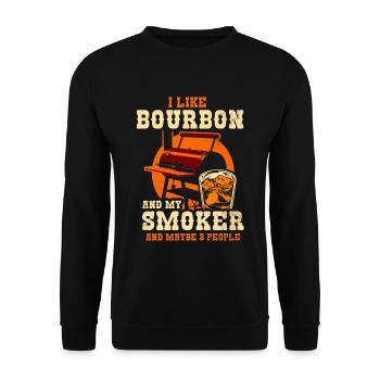 I Like My Bourbon And My Smoker And Maybe 3 People - Unisex Sweatshirt - black - Front - Alina (178cm) & Michal (187cm)