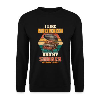 I Like My Bourbon And My Smoker And Maybe 3 People - Unisex Sweatshirt - black - Front - Alina (178cm) & Michal (187cm)