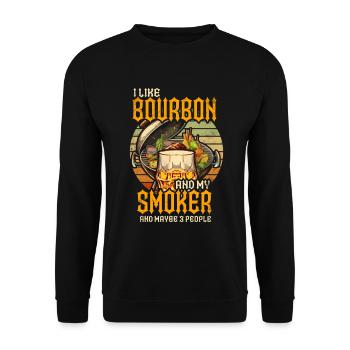 I Like My Bourbon And My Smoker And Maybe 3 People - Unisex Sweatshirt - black - Front - Alina (178cm) & Michal (187cm)