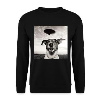 Selfie Chien OVNI Drôle Alien Ovni Amoureux De Chien - Sweat-shirt Unisexe - noir - Devant - Alina (178cm) & Michal (187cm)