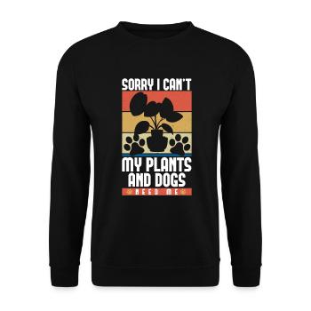 Garden and Dogs Planters Gifts Gardeners - Unisex Sweatshirt - black - Front - Alina (178cm) & Michal (187cm)