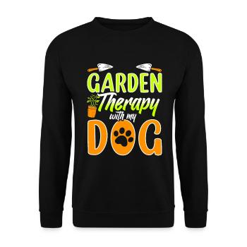 Garden and Dogs Planters Gifts Gardeners - Unisex Sweatshirt - black - Front - Alina (178cm) & Michal (187cm)