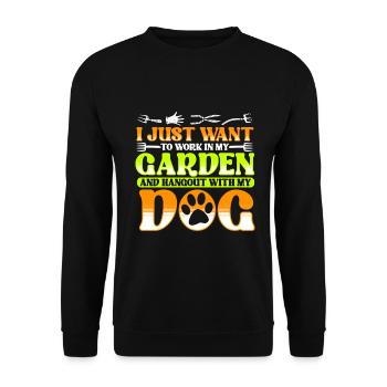 Garden and Dogs Planters Gifts Gardeners - Unisex Sweatshirt - black - Front - Alina (178cm) & Michal (187cm)