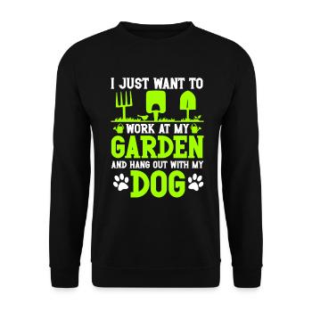 Garden and Dogs Planters Gifts Gardeners - Unisex Sweatshirt - black - Front - Alina (178cm) & Michal (187cm)
