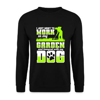 Garden and Dogs Planters Gifts Gardeners - Unisex Sweatshirt - black - Front - Alina (178cm) & Michal (187cm)