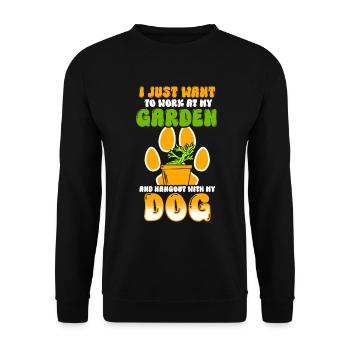 Garden and Dogs Planters Gifts Gardeners - Unisex Sweatshirt - black - Front - Alina (178cm) & Michal (187cm)