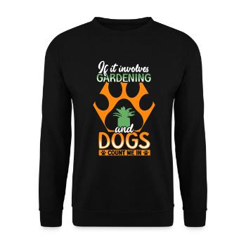Garden and Dogs Planters Gifts Gardeners - Unisex Sweatshirt - black - Front - Alina (178cm) & Michal (187cm)