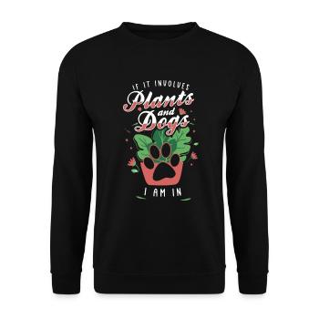 Garden and Dogs Planters Gifts Gardeners - Unisex Sweatshirt - black - Front - Alina (178cm) & Michal (187cm)