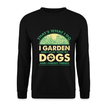 Garden and Dogs Planters Gifts Gardeners - Unisex Sweatshirt - black - Front - Alina (178cm) & Michal (187cm)