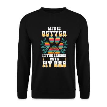 Garden and Dogs Planters Gifts Gardeners - Unisex Sweatshirt - black - Front - Alina (178cm) & Michal (187cm)