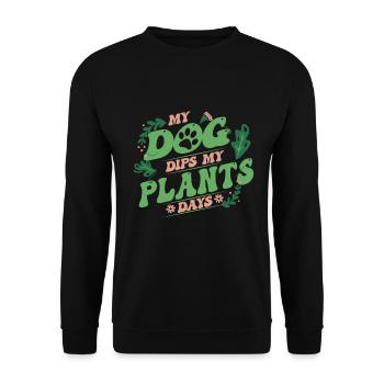 Garden and Dogs Planters Gifts Gardeners - Unisex Sweatshirt - black - Front - Alina (178cm) & Michal (187cm)