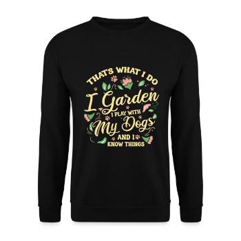 Garden and Dogs Planters Gifts Gardeners - Unisex Sweatshirt - black - Front - Alina (178cm) & Michal (187cm)