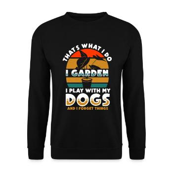 Garden and Dogs Planters Gifts Gardeners - Unisex Sweatshirt - black - Front - Alina (178cm) & Michal (187cm)