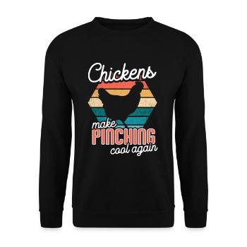 Chicken Lovers Farmer Henhouse Chicken Lovers - Unisex Sweatshirt - black - Front - Alina (178cm) & Michal (187cm)