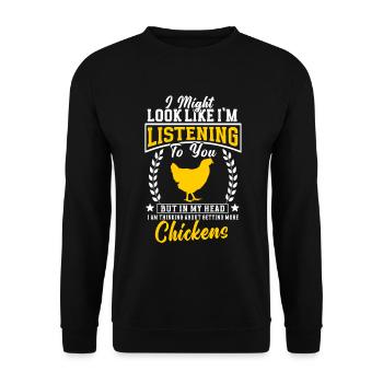 Chicken Lovers Farmer Henhouse Chicken Lovers - Unisex Sweatshirt - black - Front - Alina (178cm) & Michal (187cm)