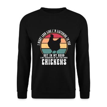 Chicken Lovers Farmer Henhouse Chicken Lovers - Unisex Sweatshirt - black - Front - Alina (178cm) & Michal (187cm)
