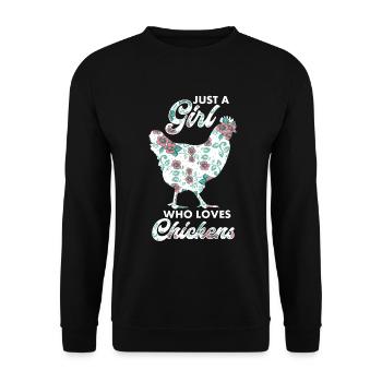 Chicken Lovers Farmer Henhouse Chicken Lovers - Unisex Sweatshirt - black - Front - Alina (178cm) & Michal (187cm)