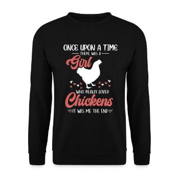 Chicken Lovers Farmer Henhouse Chicken Lovers - Unisex Sweatshirt - black - Front - Alina (178cm) & Michal (187cm)