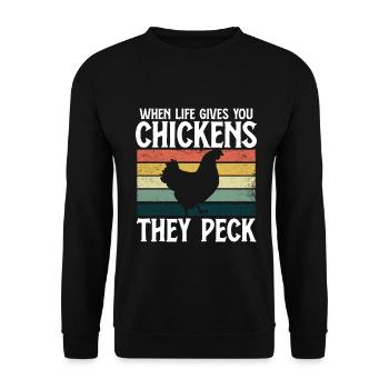 Chicken Lovers Farmer Henhouse Chicken Lovers - Unisex Sweatshirt - black - Front - Alina (178cm) & Michal (187cm)