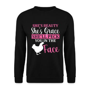 Chicken Lovers Farmer Henhouse Chicken Lovers - Unisex Sweatshirt - black - Front - Alina (178cm) & Michal (187cm)