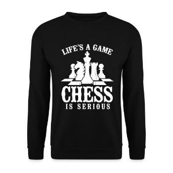 Schachspieler Stücke Schachliebhaber Mädchen - Unisex Pullover - Schwarz - Vorne - Alina (178cm) & Michal (187cm)